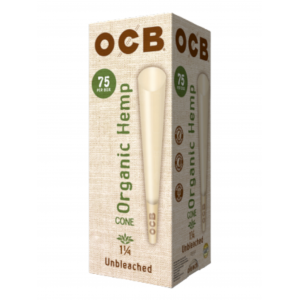 OCB Unbleached Organic Hemp Cones 1 1/4 Size - (Display of 75)